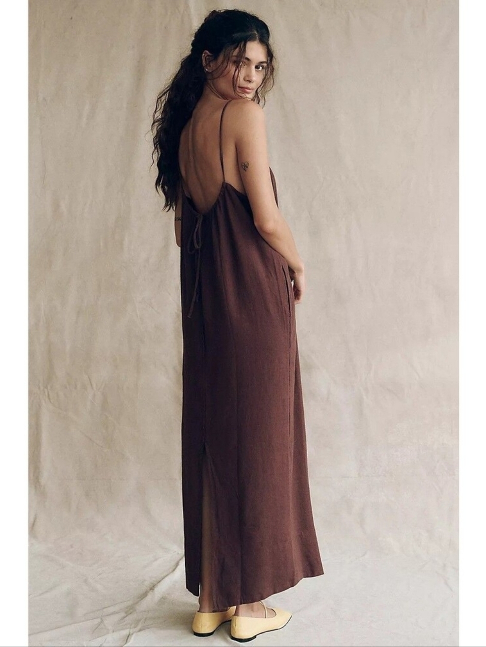 Free People Free-est Aspen Linen Maxi Dress Cami Sleeveless Slip XS NWT - Picture 2 of 11